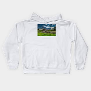 St Kevin's Church and Round Tower in Glendalough Kids Hoodie